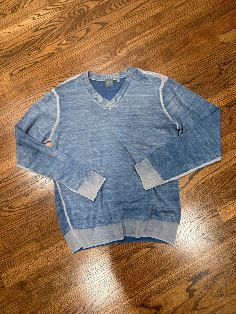 Saks Fifth Avenue Light Blue V-Neck Men's Sweater